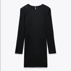 Zara | Long Sleeve Textured Satin Mini Dress